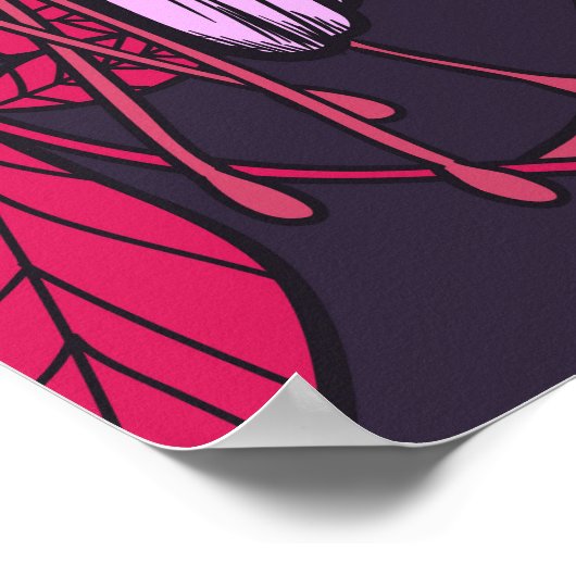 Hummingbird and fuchsia violet poster (Hoek)