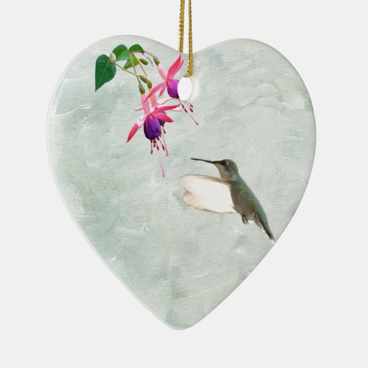 Hummingbird and Fuschia Keramisch Ornament (Rechts)