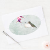 Hummingbird and Fuschia Ovale Sticker (Envelop)