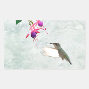 Hummingbird and Fuschia Rechthoekige Sticker