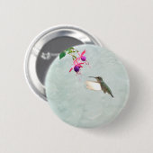 Hummingbird and Fuschia Ronde Button 5,7 Cm (Voorkant /achterkant)