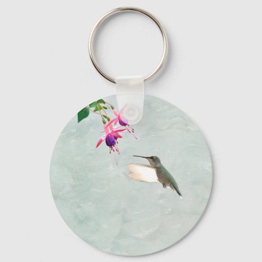 Hummingbird and Fuschia Sleutelhanger (Voorkant)