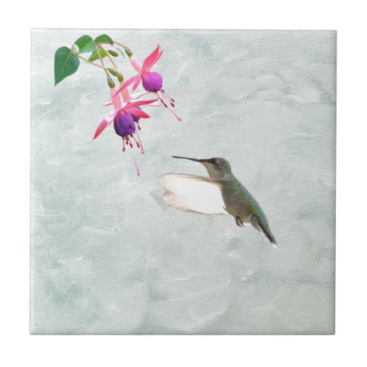 Hummingbird and Fuschia Tegeltje (Voorkant)