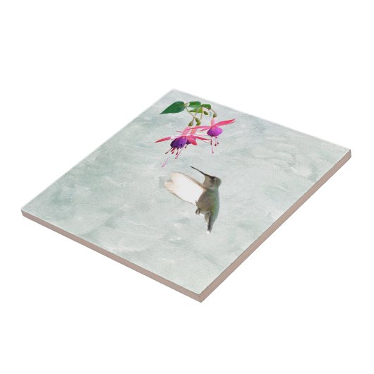 Hummingbird and Fuschia Tegeltje (Zijkant)