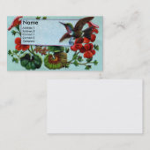 Hummingbird and Geraniums Victoriaans Visitekaartje (Voorkant / Achterkant)