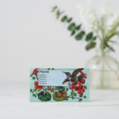 Hummingbird and Geraniums Victoriaans Visitekaartje (Staand voorkant)