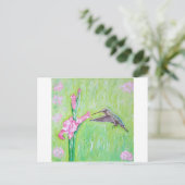 Hummingbird and Gladioli Painting Briefkaart (Staand voorkant)