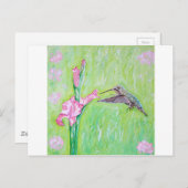 Hummingbird and Gladioli Painting Briefkaart (Voorkant / Achterkant)