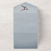 Hummingbird and Hibiscus | Blue Wedding All In One Uitnodiging (Buitenkant)