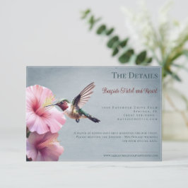 Hummingbird and Hibiscus | Blue Wedding Informatiekaartje