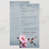 Hummingbird and Hibiscus | Blue Wedding Menu (Voorkant / Achterkant)