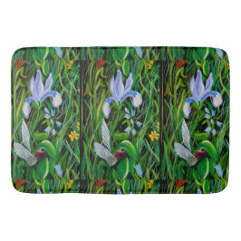 Hummingbird and Iris Bath Mat