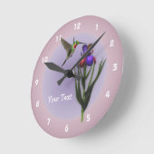 Hummingbird and Iris Flower Animal Ronde Klok (Hoek)