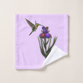 Hummingbird and Iris Flower Bad Handdoek (Wasdoekje)