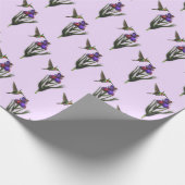Hummingbird and Iris Flower    Cadeaupapier (Hoek)