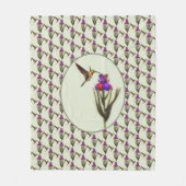 Hummingbird and Iris Flower Fleece Deken (Voorkant)