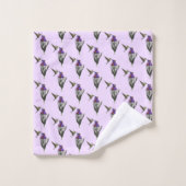 Hummingbird and Iris Flower Pattern Bad Handdoek (Wasdoekje)