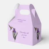 Hummingbird and Iris Flower Personalized Bedankdoosjes (Achterkant)