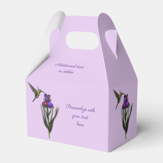 Hummingbird and Iris Flower Personalized Bedankdoosjes (Voorkant Zijde)