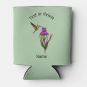 Hummingbird and Iris Flower Personalized Blikjeskoeler (Voorkant)