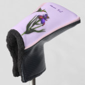 Hummingbird and Iris Flower Personalized Golfheadcover (3/4 voorkant)