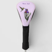 Hummingbird and Iris Flower Personalized Golfheadcover (Voorkant)