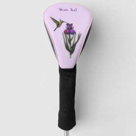 Hummingbird and Iris Flower Personalized Golfheadcover