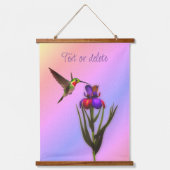 Hummingbird and Iris Flower Personalized Hangend Wandkleed (Voorkant)