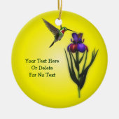Hummingbird and Iris Flower Personalized Keramisch Ornament (Voorkant)