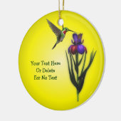 Hummingbird and Iris Flower Personalized Keramisch Ornament (Links)