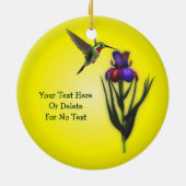 Hummingbird and Iris Flower Personalized Keramisch Ornament (Achterkant)
