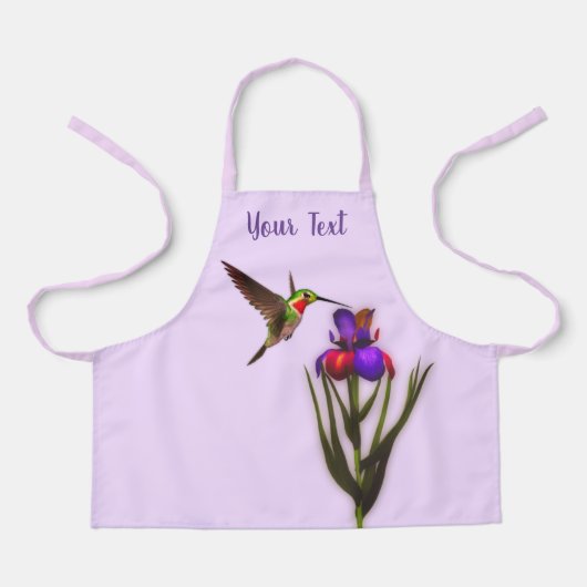 Hummingbird and Iris Flower Personalized Schort (Voorkant)