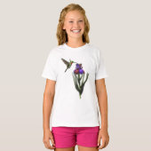 Hummingbird and Iris Flower T-shirt (Voorkant volledig)