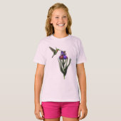 Hummingbird and Iris Flower T-shirt (Voorkant volledig)