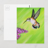 Hummingbird and Lila Painting Briefkaart (Voorkant / Achterkant)