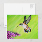 Hummingbird and Lila Painting Briefkaart (Voorkant / Achterkant)