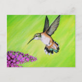 Hummingbird and Lila Painting Briefkaart (Voorkant)