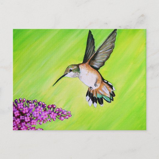 Hummingbird and Lila Painting Briefkaart (Voorkant)