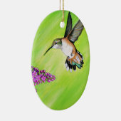 Hummingbird and Lila Painting Keramisch Ornament (Rechts)