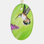 Hummingbird and Lila Painting Keramisch Ornament (Links)