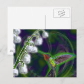 Hummingbird and Lily of the Valley Flowers Briefkaart (Voorkant / Achterkant)