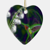 Hummingbird and Lily of the Valley Flowers Keramisch Ornament (Rechts)