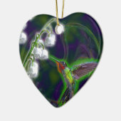 Hummingbird and Lily of the Valley Flowers Keramisch Ornament (Links)