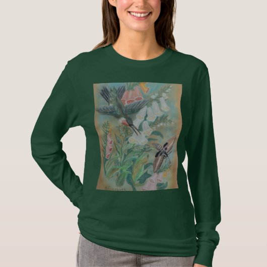Hummingbird and Moth long sleeved t-shirt (Voorkant)