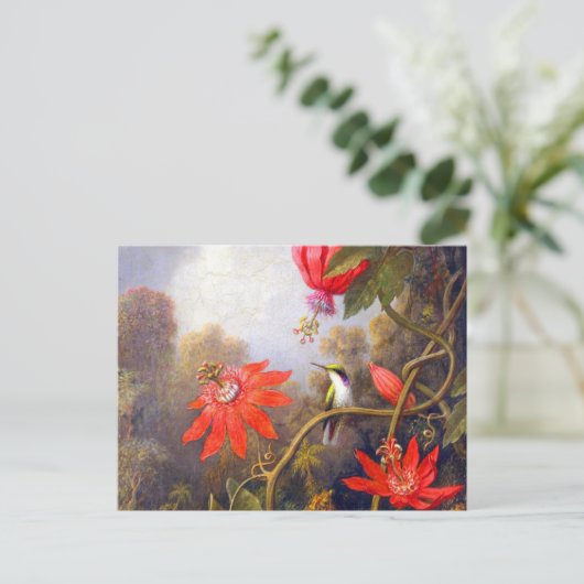 Hummingbird and Passiflora by Martin Johnson Heade Briefkaart (Staand voorkant)