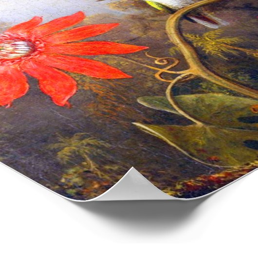 Hummingbird and Passiflora by Martin Johnson Heade Poster (Hoek)