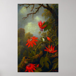 Hummingbird and Passionflower (1875) Poster