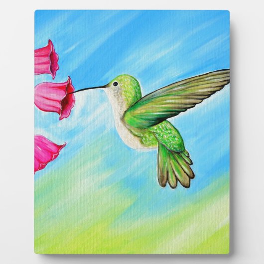 Hummingbird and Pink Bell Flowers Painting Fotoplaat (Voorkant)