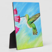 Hummingbird and Pink Bell Flowers Painting Fotoplaat (Zijkant)