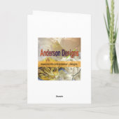 Hummingbird and Pink Lily on Floral Pattern Kaart (Achterkant)